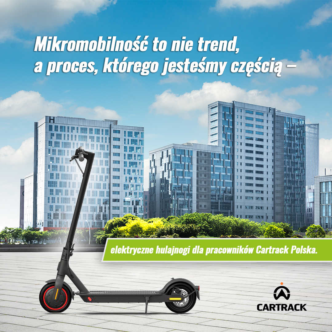 Cartrack hulajnoga 2 - Cartrack Polska włącza się w promocję mikromobilności.